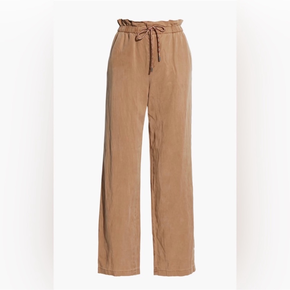 $350 Alice+Olivia Henry Paperbag Pant and Tie brown wide leg high rise size 14: - Picture 3 of 13